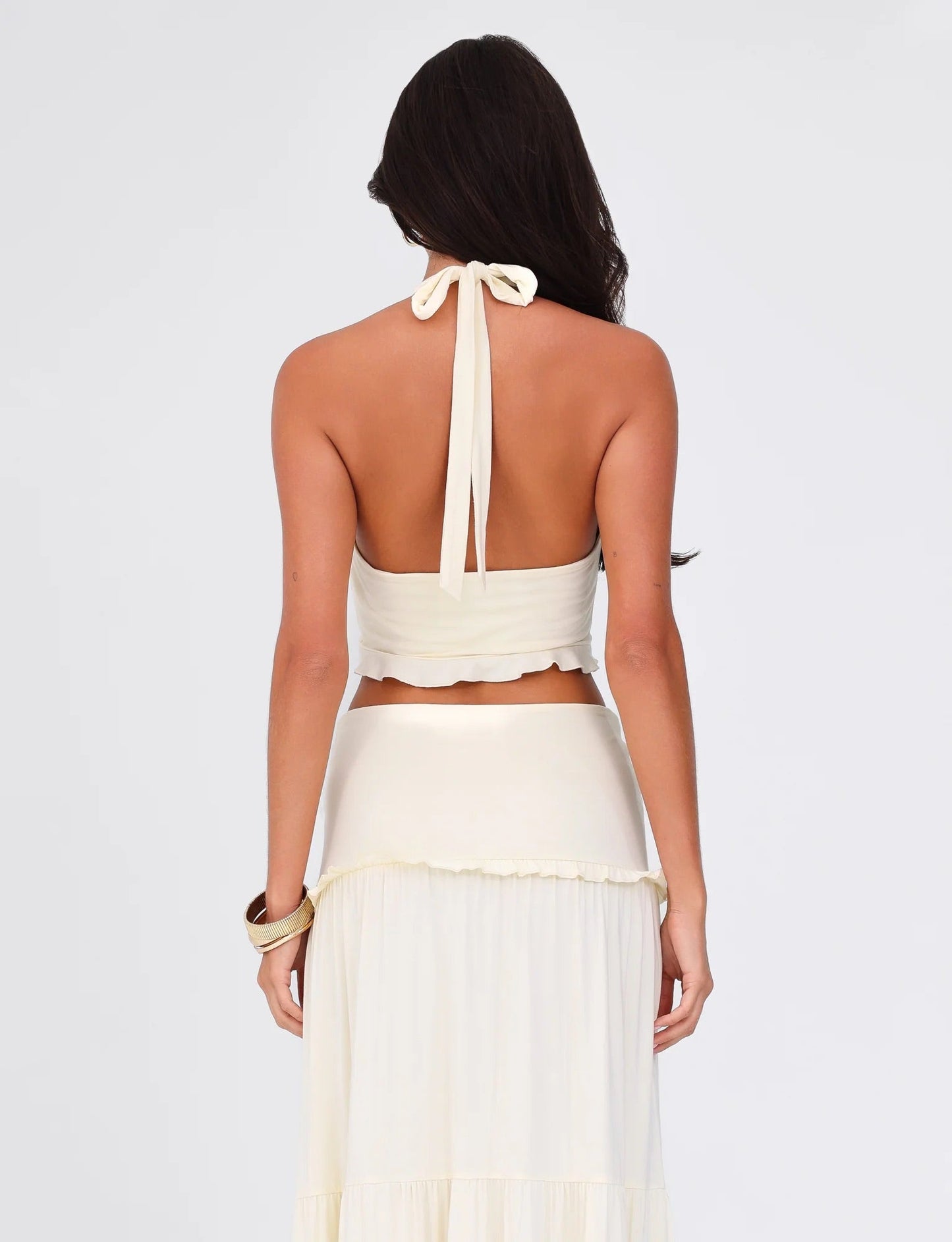 Mira Set met haltertop en lange rok in zachte jersey