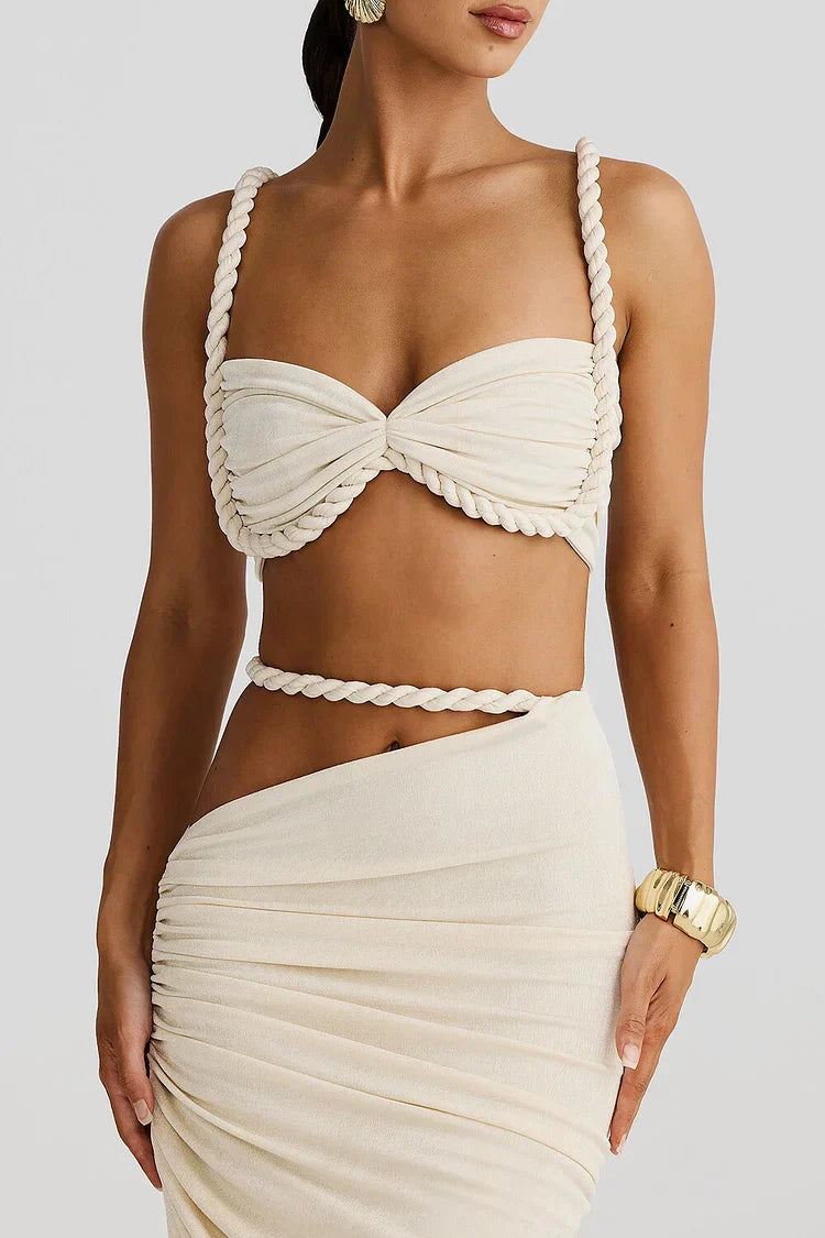 Ocea Cut-Out Set met Gevlochten Details & Maxi Rok