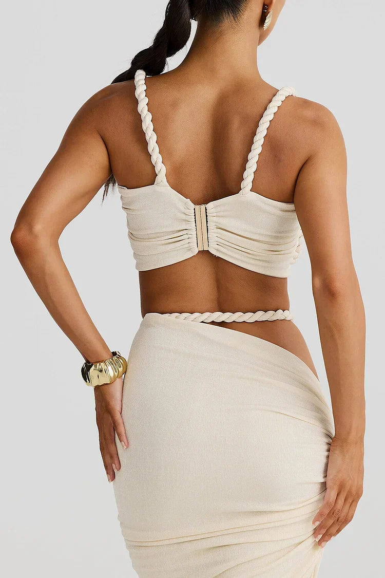 Ocea Cut-Out Set met Gevlochten Details & Maxi Rok