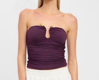 Nara Strapless top met sierdetail