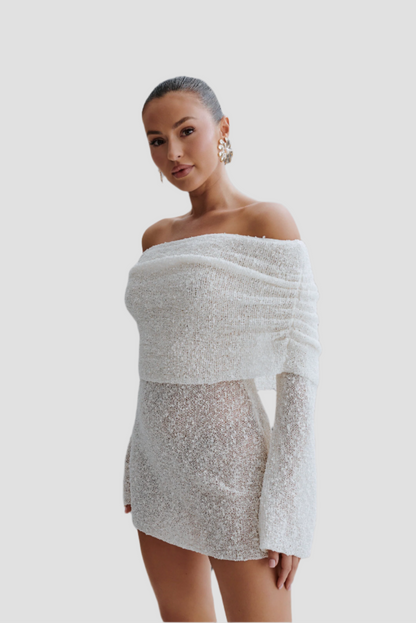 Elara Mini Jurk Elegant & Off-Shoulder