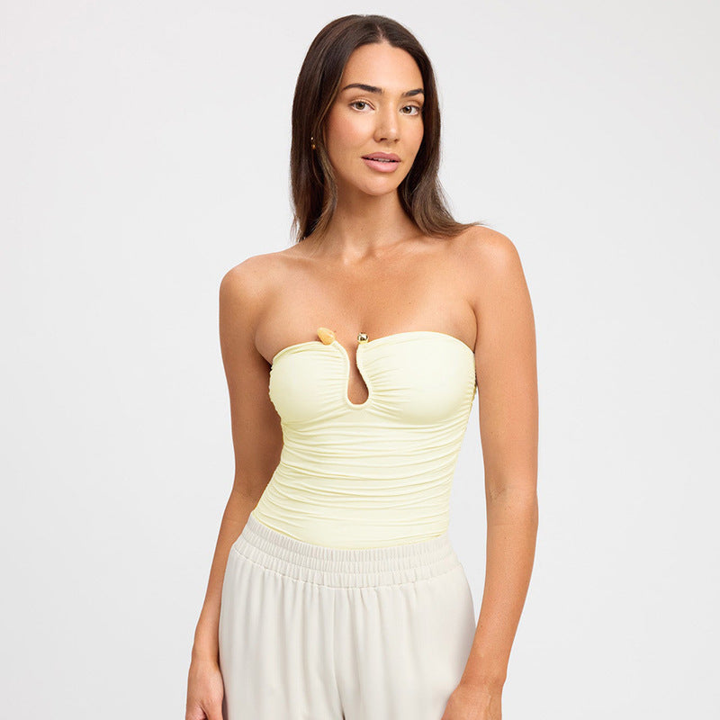 Nara Strapless top met sierdetail