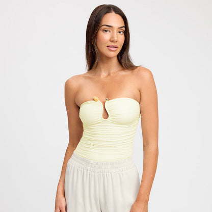 Nara Strapless top met sierdetail