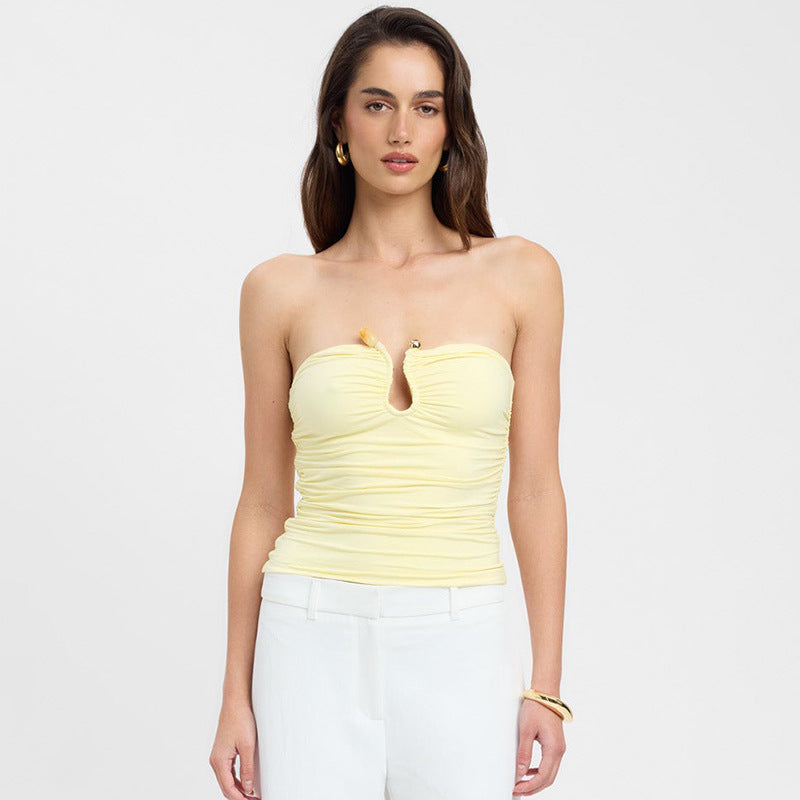 Nara Strapless top met sierdetail