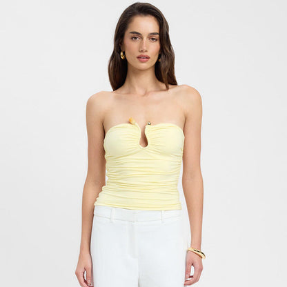 Nara Strapless top met sierdetail