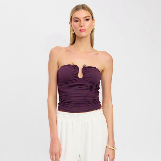 Nara Strapless top met sierdetail