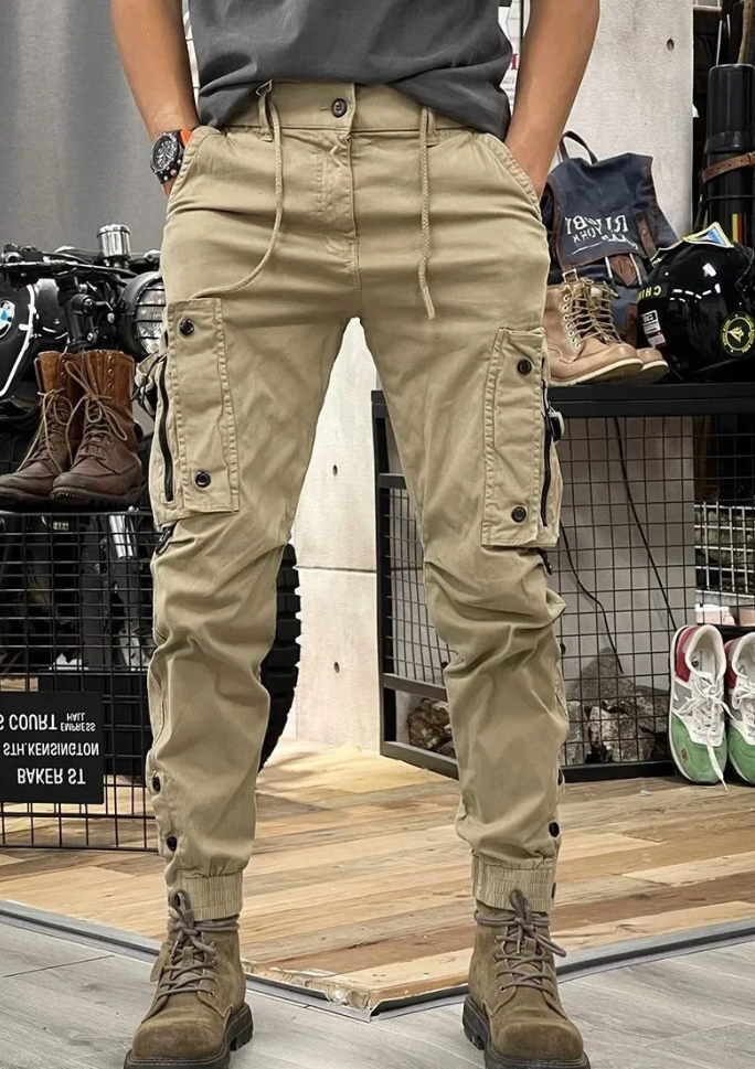 Milo Elastische cargo-broek met zakken