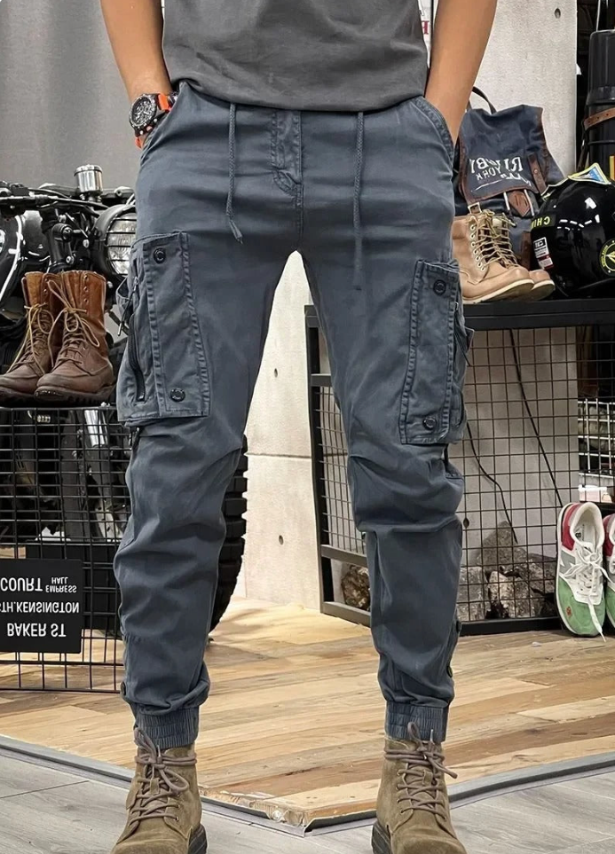 Milo Elastische cargo-broek met zakken