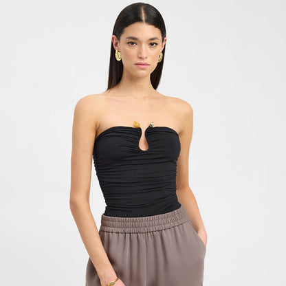 Nara Strapless top met sierdetail