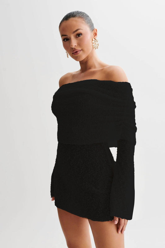 Elara Mini Jurk Elegant & Off-Shoulder
